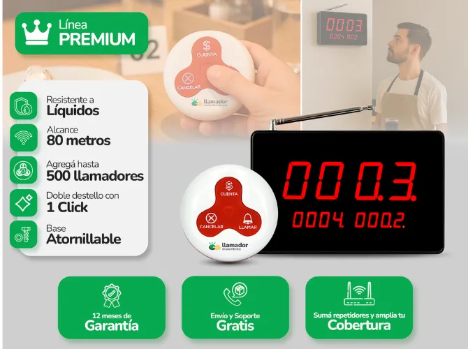 Kit Llamador de mozos con Display